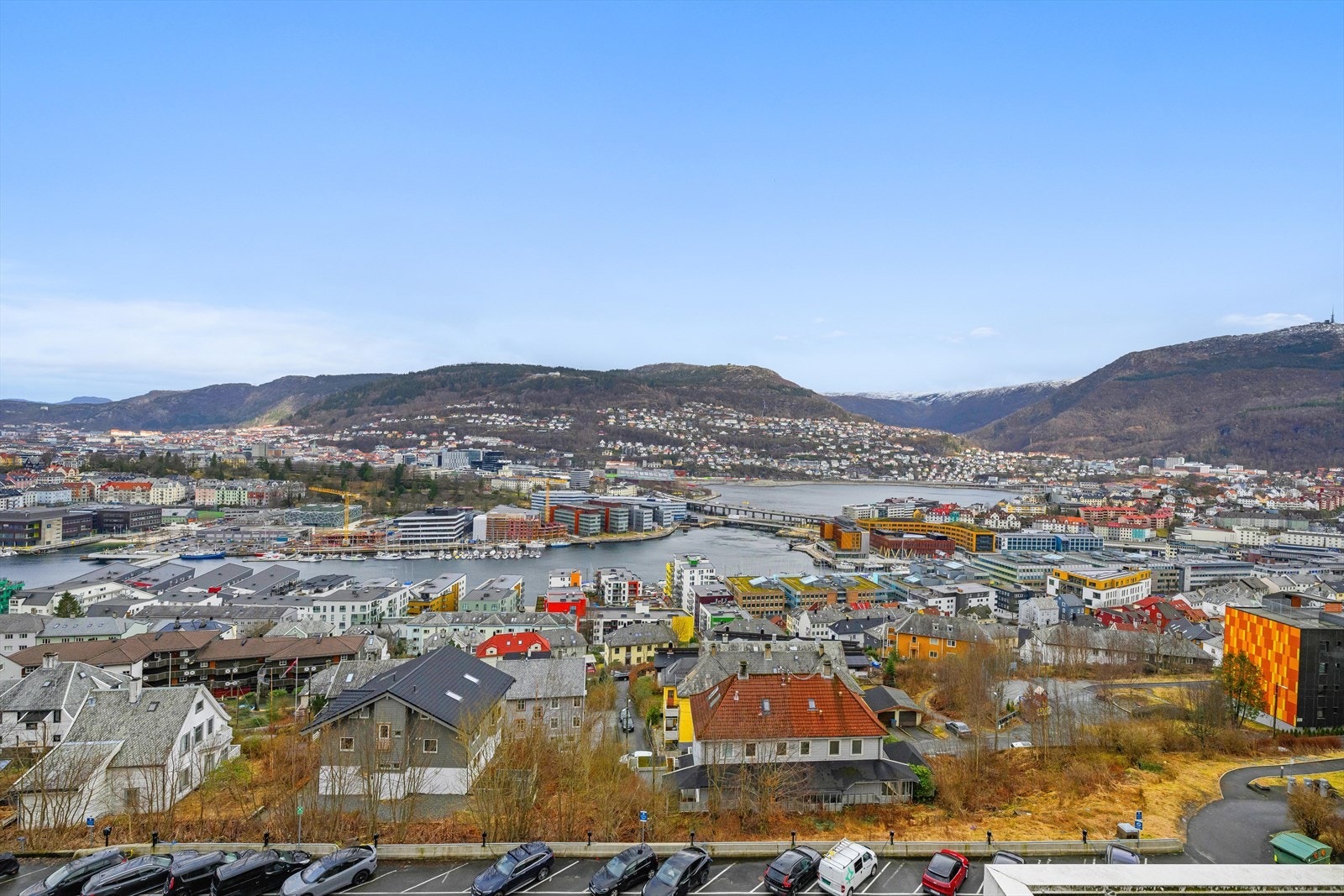 Utsikt fra felles takterrasse. Galleribilde