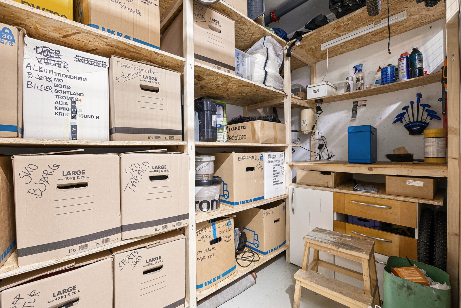 God lagringsplass i ekstern bod på 5 kvm. Galleribilde