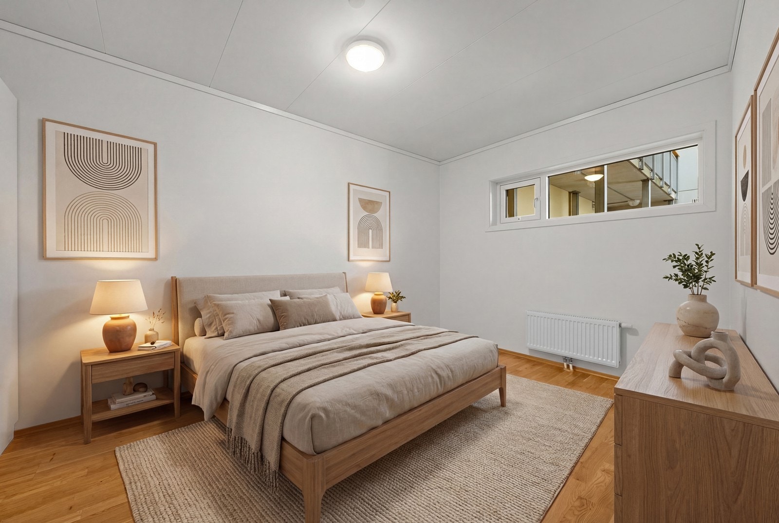 Digitalt møblert soverom Galleribilde