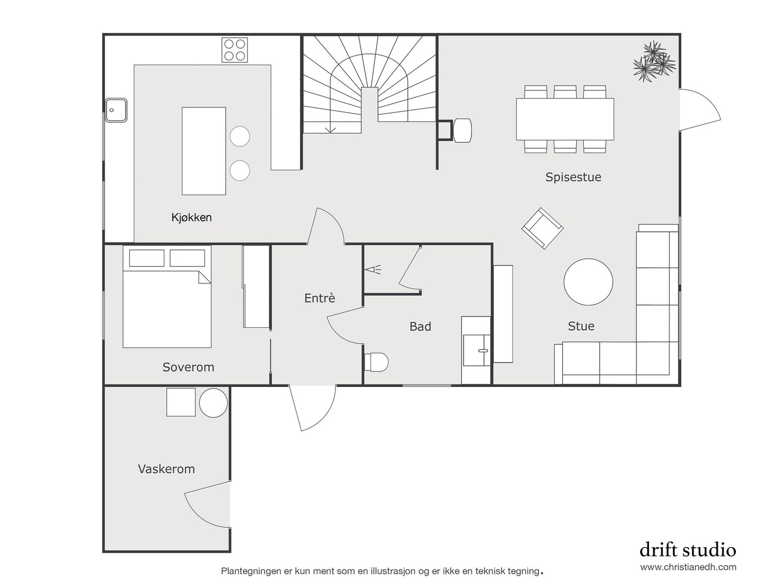 Plantegning 1. etasje. Galleribilde
