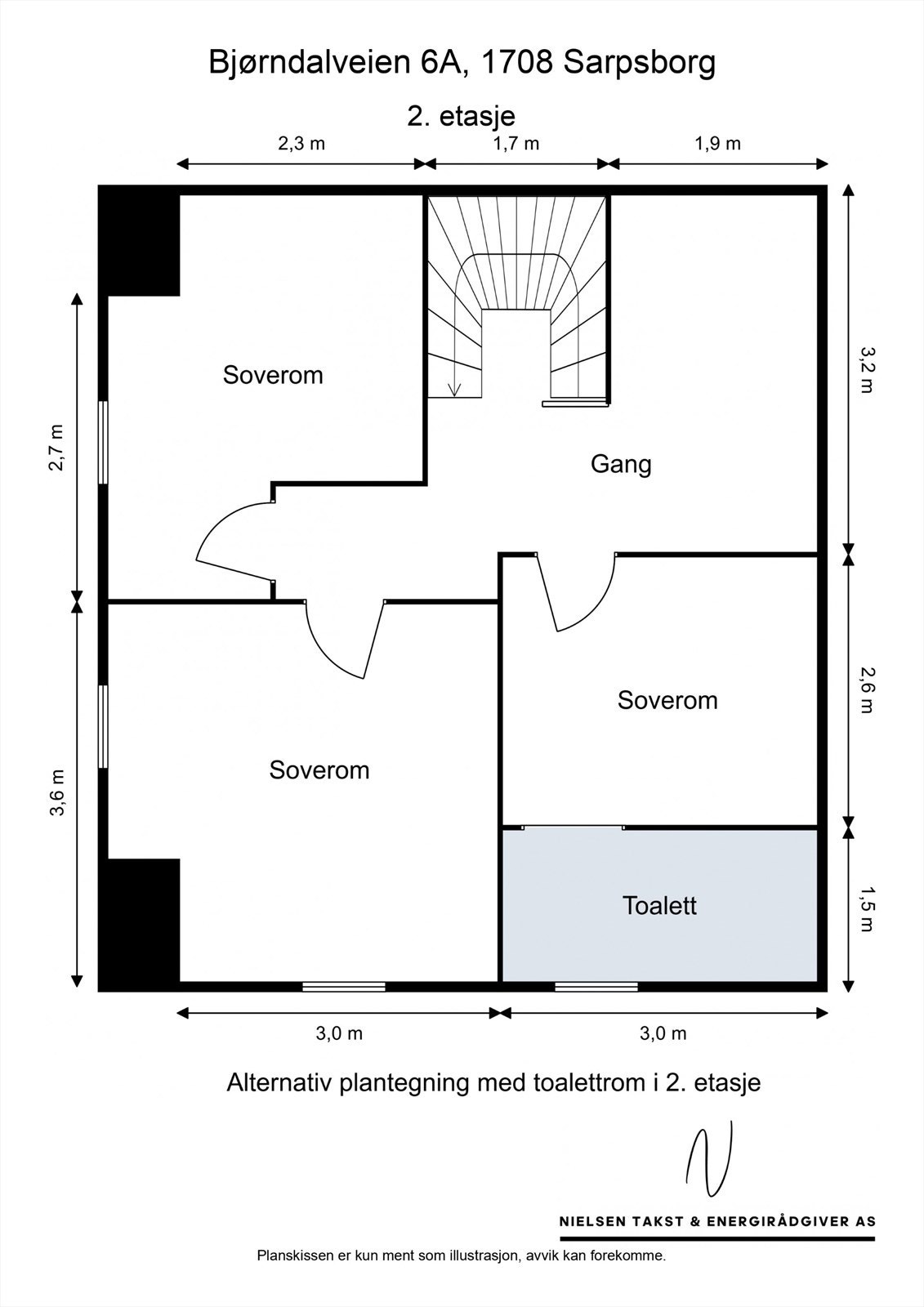 Veiledende skisse av boligens 2. etasje Galleribilde