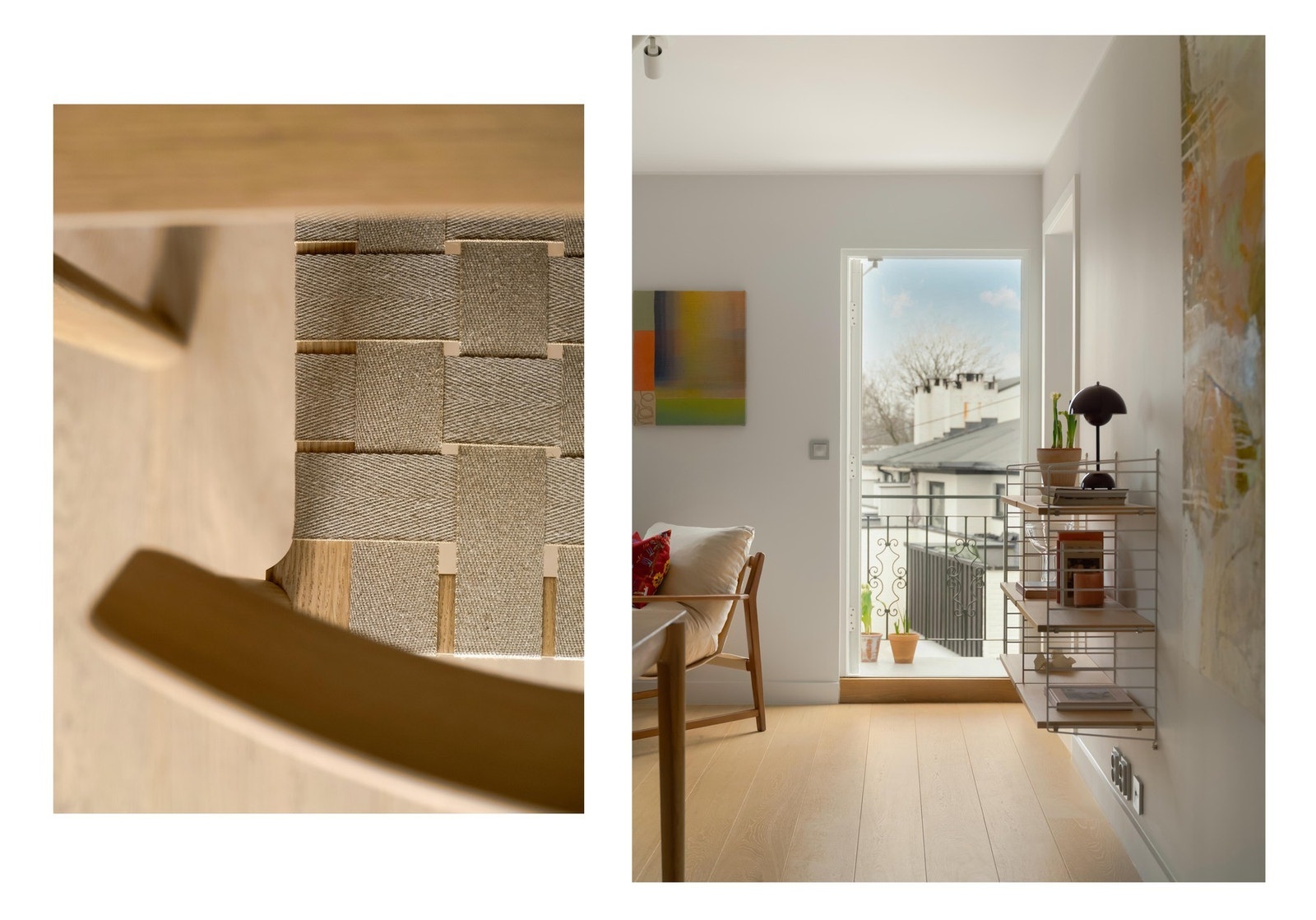 Fra stuen er det direkte utgang til boligens balkong. (AI generert himmel) Galleribilde