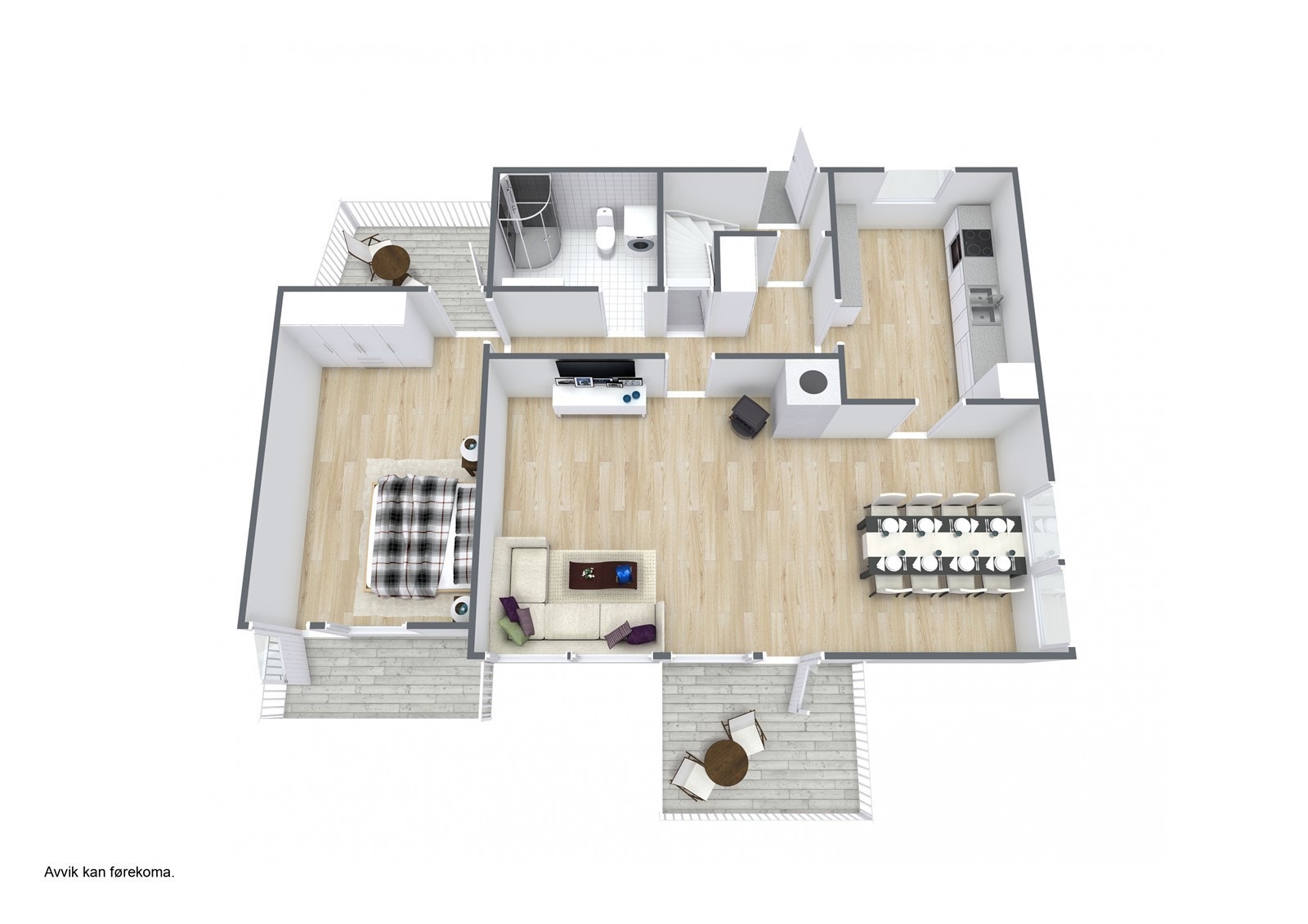 Planteikning 3D - 1. etasje. Galleribilde