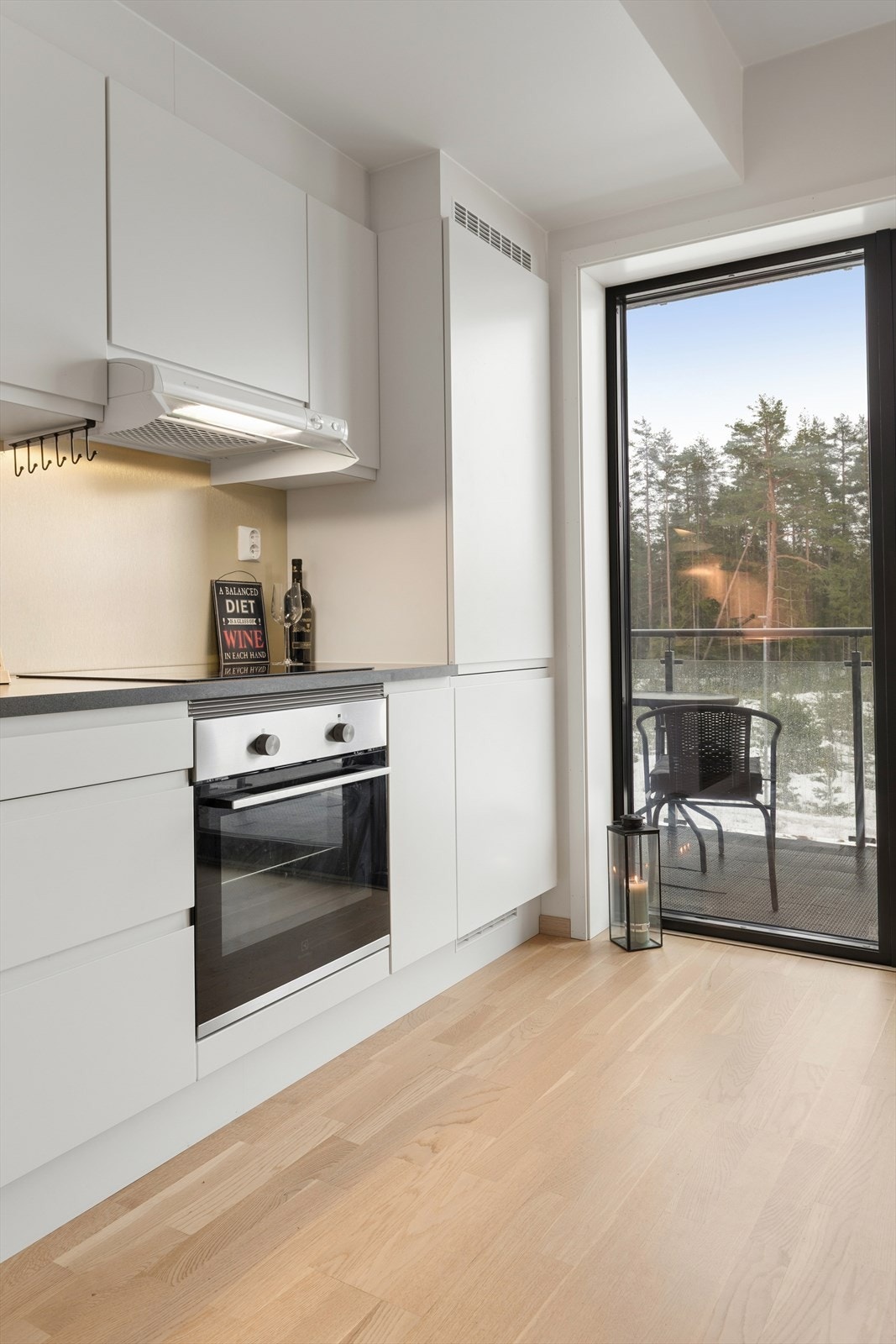 Det er vannbåren gulvvarme i leiligheten. Galleribilde