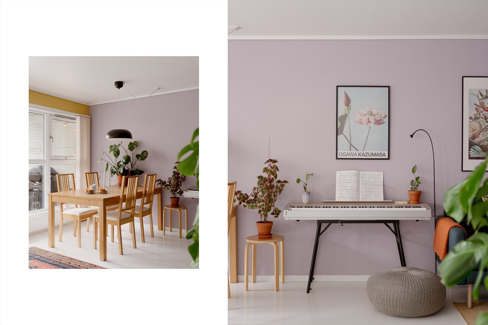 Leiligheten er malt i flotte farger som spiller godt mot hverandre. Dette kombinert med de store vindusflatene, skaper en god atmosfære. Galleribilde