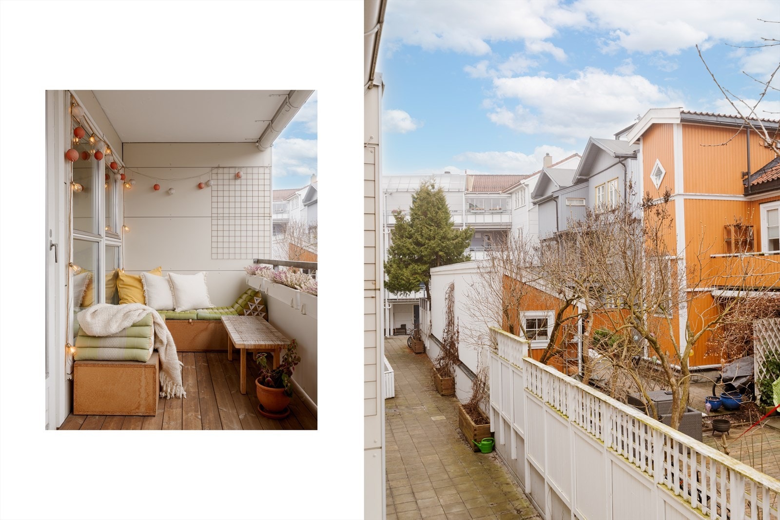 Utsikt fra balkongen mot bakgård. Galleribilde