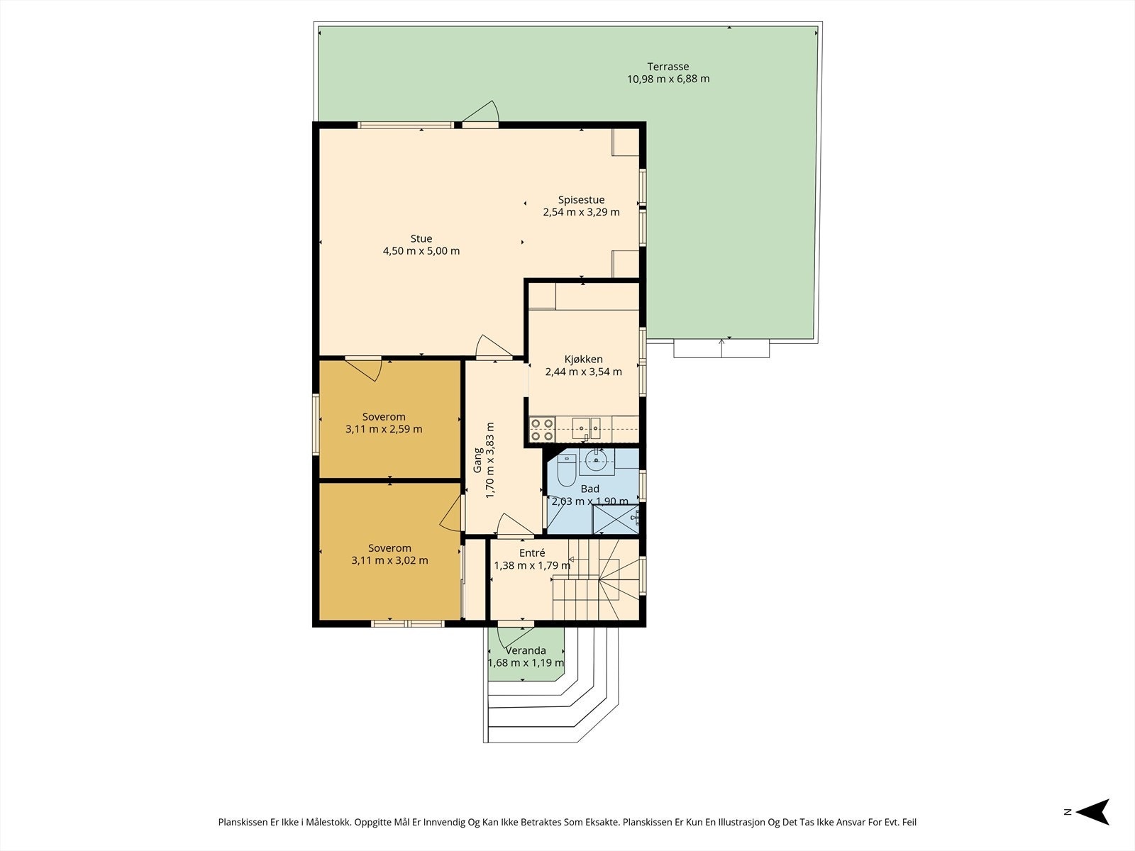 Plantegning i 2D - 1. etasje. Galleribilde