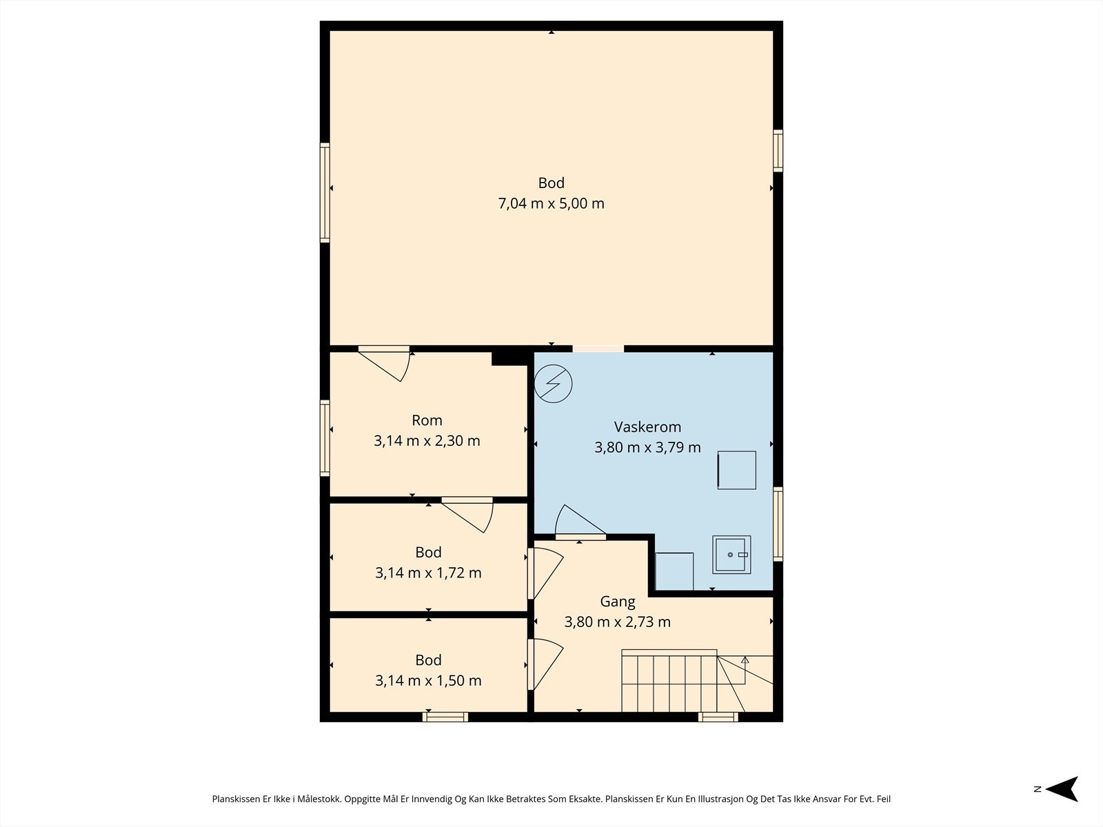 Plantegning i 2D - Kjelleretasje Galleribilde