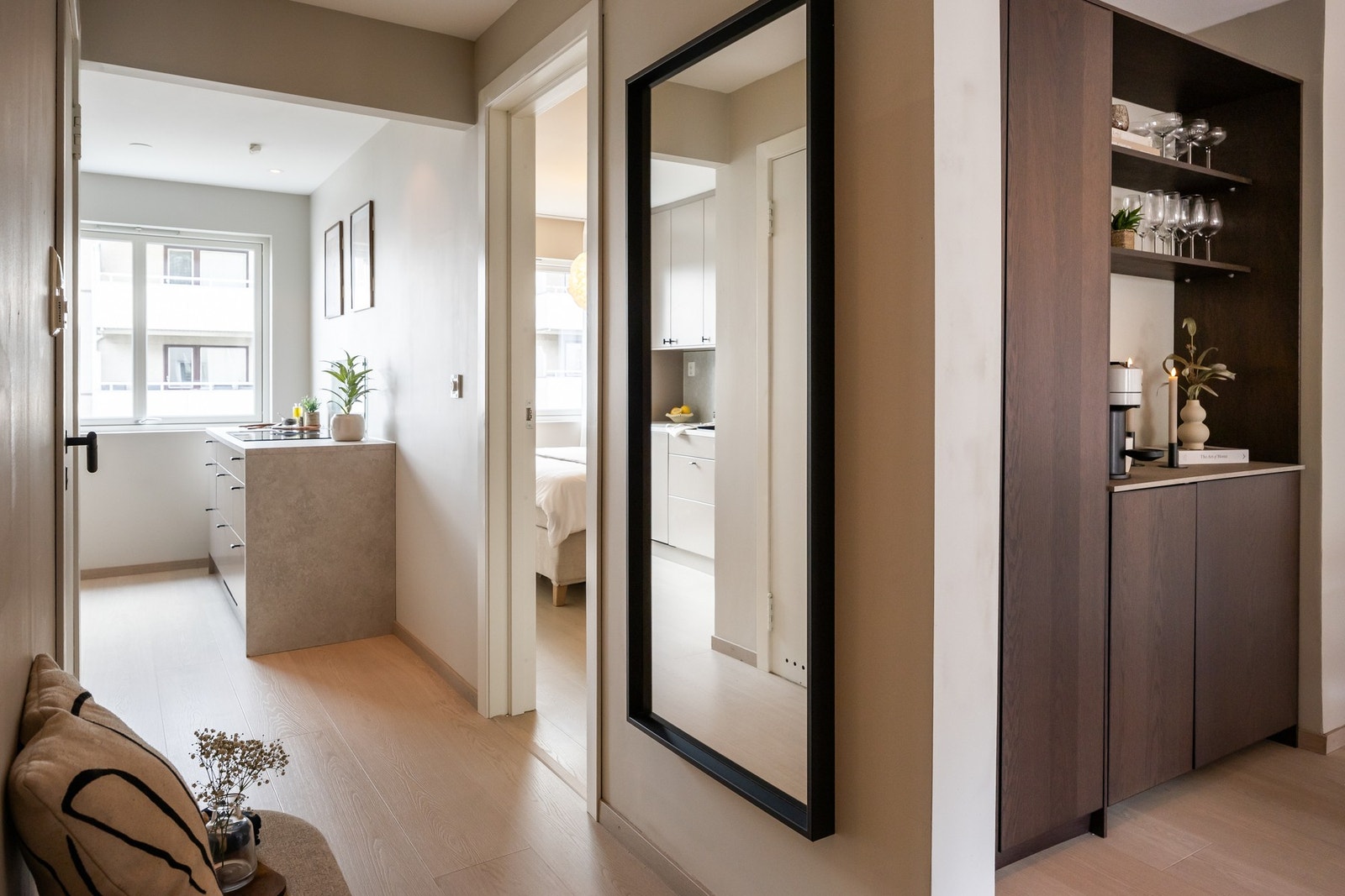 Leiligheten består av stue, kjøkken, bad, soverom og entré/gang. Galleribilde