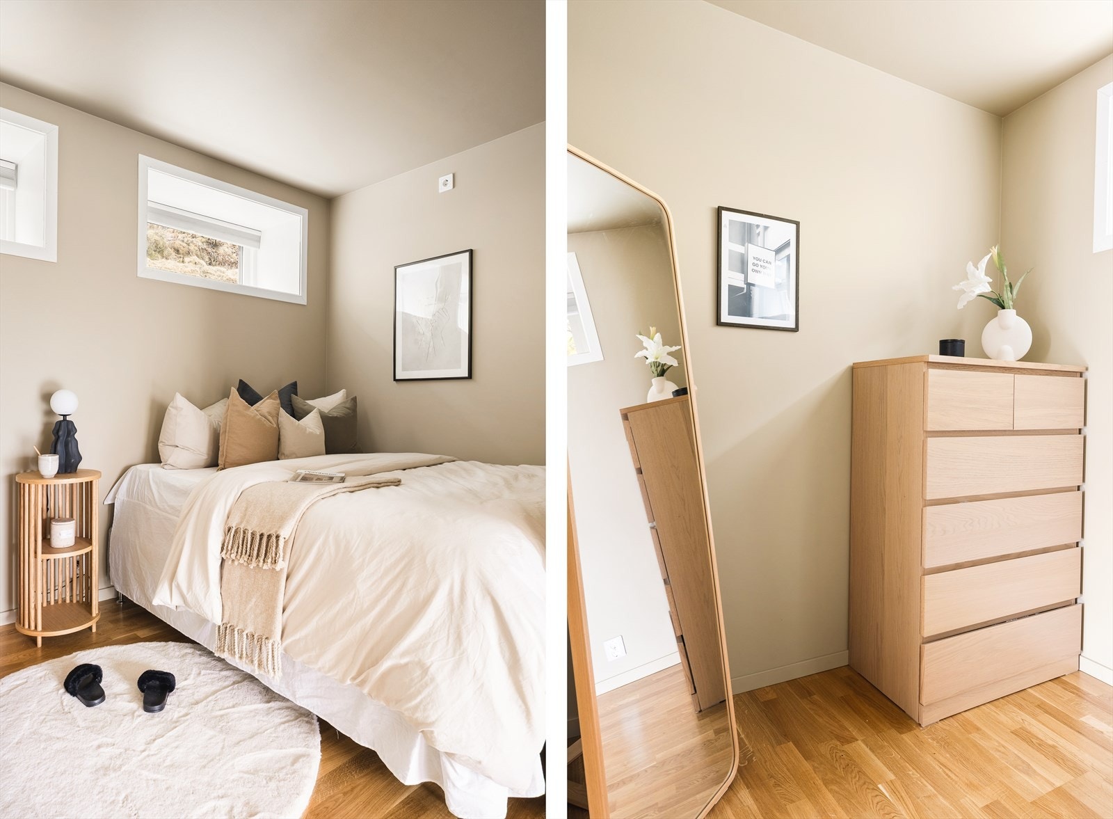 Her er det god plass til seng og tilhørende møblement som nattbord og kommode Galleribilde