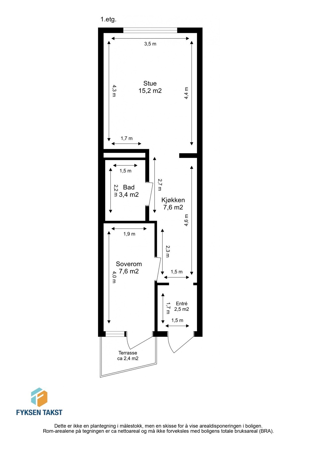 Målsatt planskisse. Galleribilde