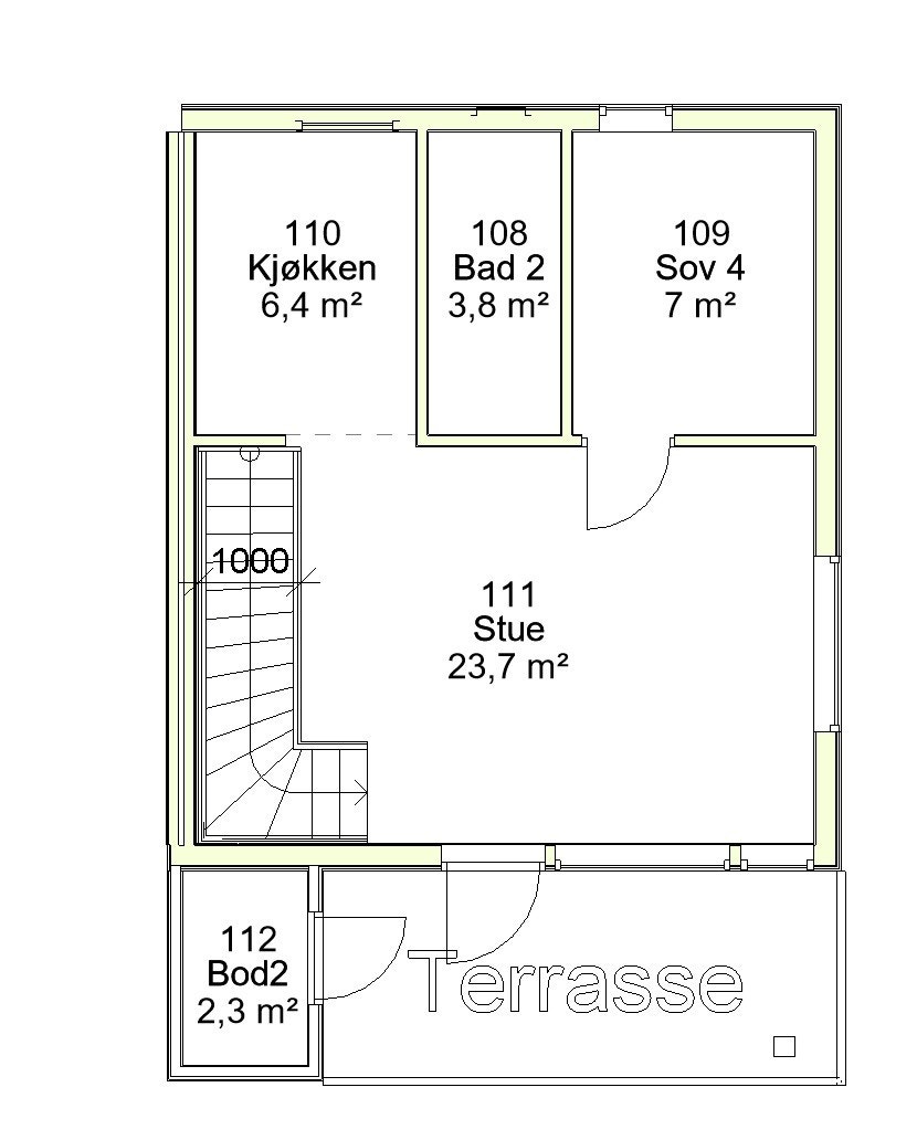 2.etg plan løsning. Mindre endringer kan forekomme Galleribilde