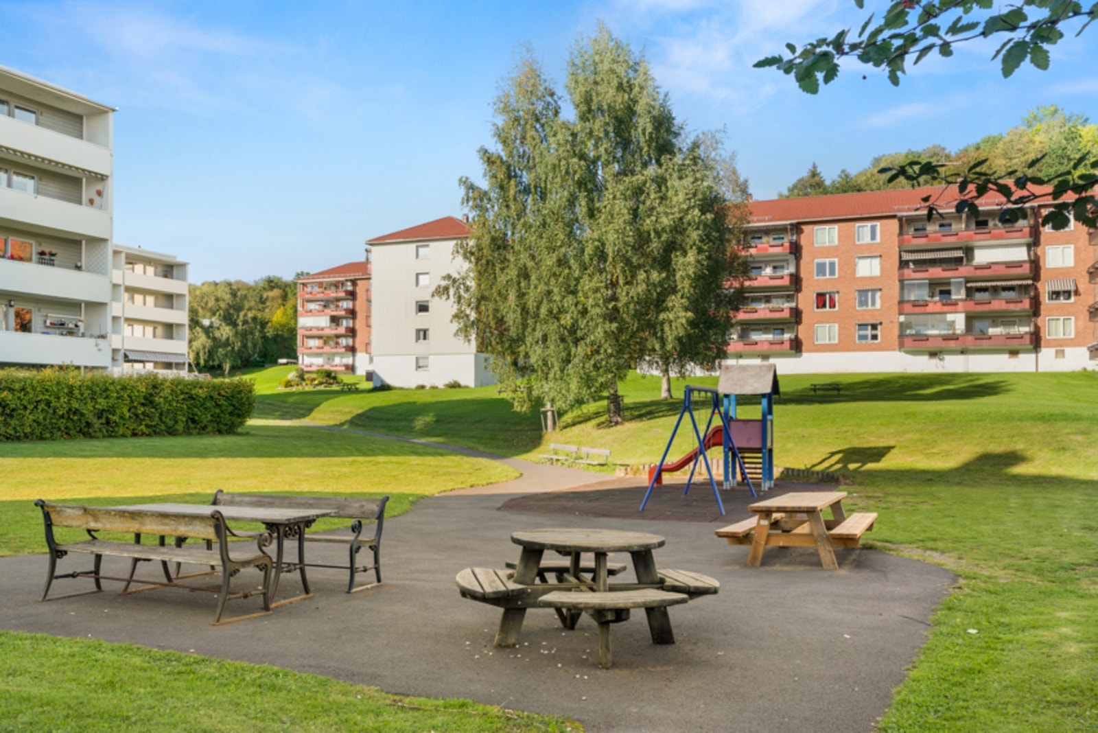 Sameiet har flotte, pent opparbeidede fellesarealer. Galleribilde