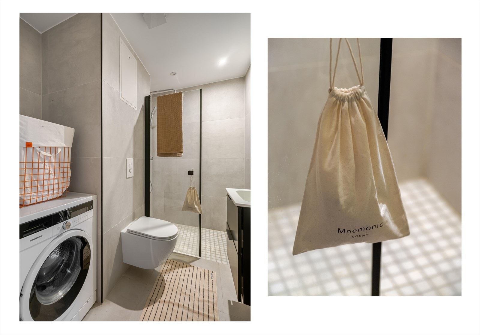 Her får man blant annet påkostet takdusj, praktiske dusjdører, nytt slik og belyst speil. Det er opplegg for vaskemaskin og tørketrommel. Galleribilde