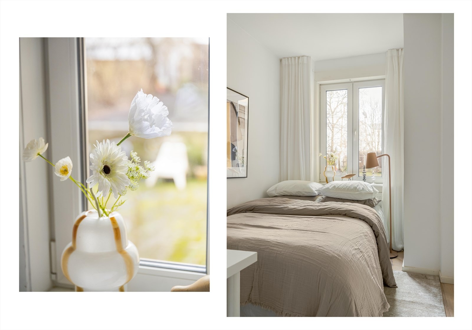 Stor vindusflate gjør rommet lyst og behagelig. Dette soverommet er også vendt ut mot rolige omgivelser. Galleribilde