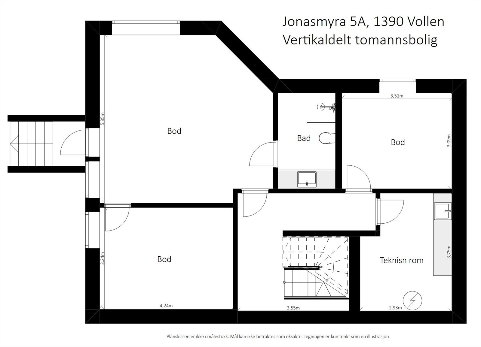 Plantegning underetasje. Galleribilde