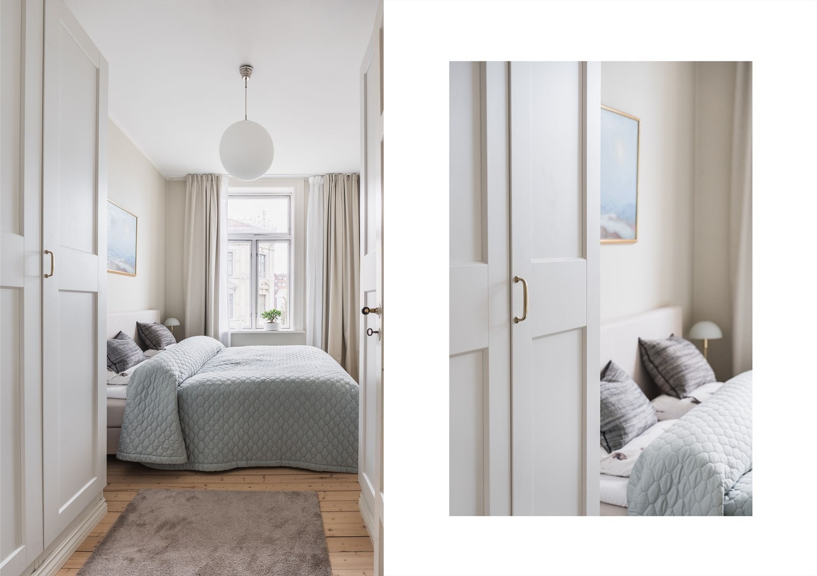 Garderobeskapene er listet inn og gir god lagringsplass. Galleribilde