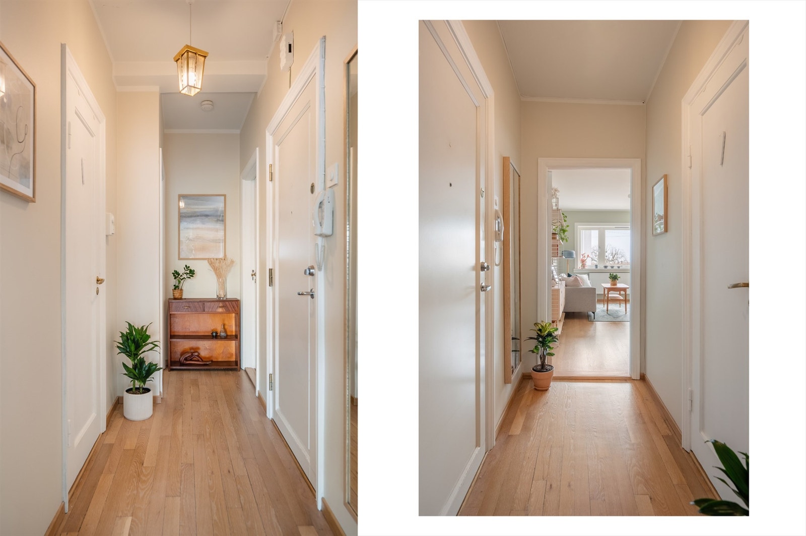 Velkommen inn! Entréen er lys og innbydende og gir et godt førsteinntrykk. Galleribilde