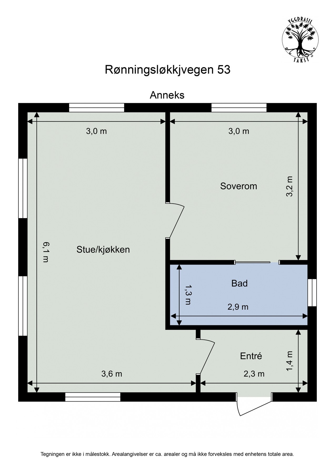 Planskisse anneks. Galleribilde