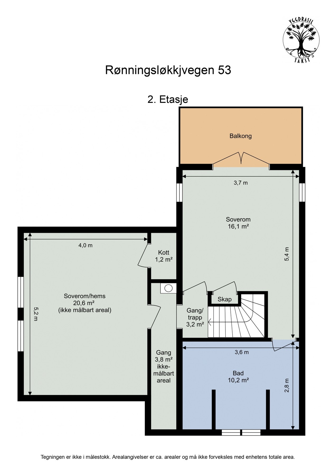 Planskisse hytte 2. etasje. Galleribilde