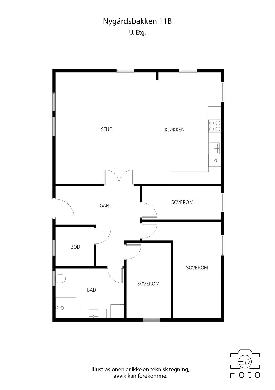 Plantegning leilighet i kjelleren Galleribilde