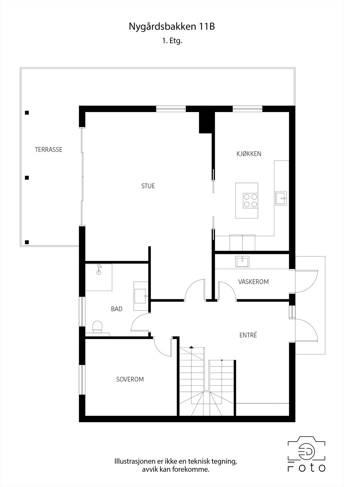Plantegning 1. etasje Galleribilde