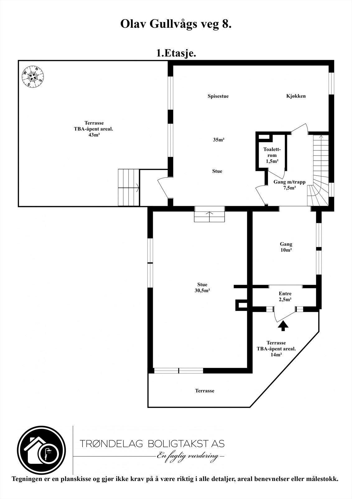 Plantegning 1. etasje Galleribilde