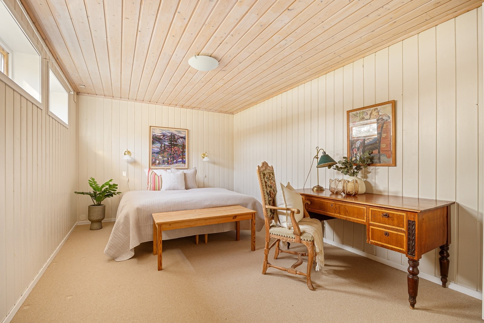 Innredet rom som i dag er benyttet som soverom. Galleribilde