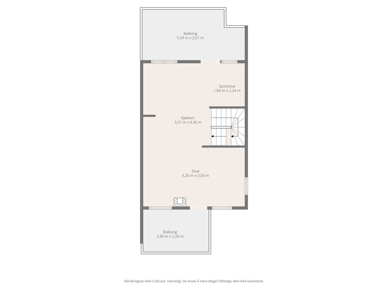 Plantegning 2. etasje - obs: Mål er ikke 100% nøyaktige. Galleribilde