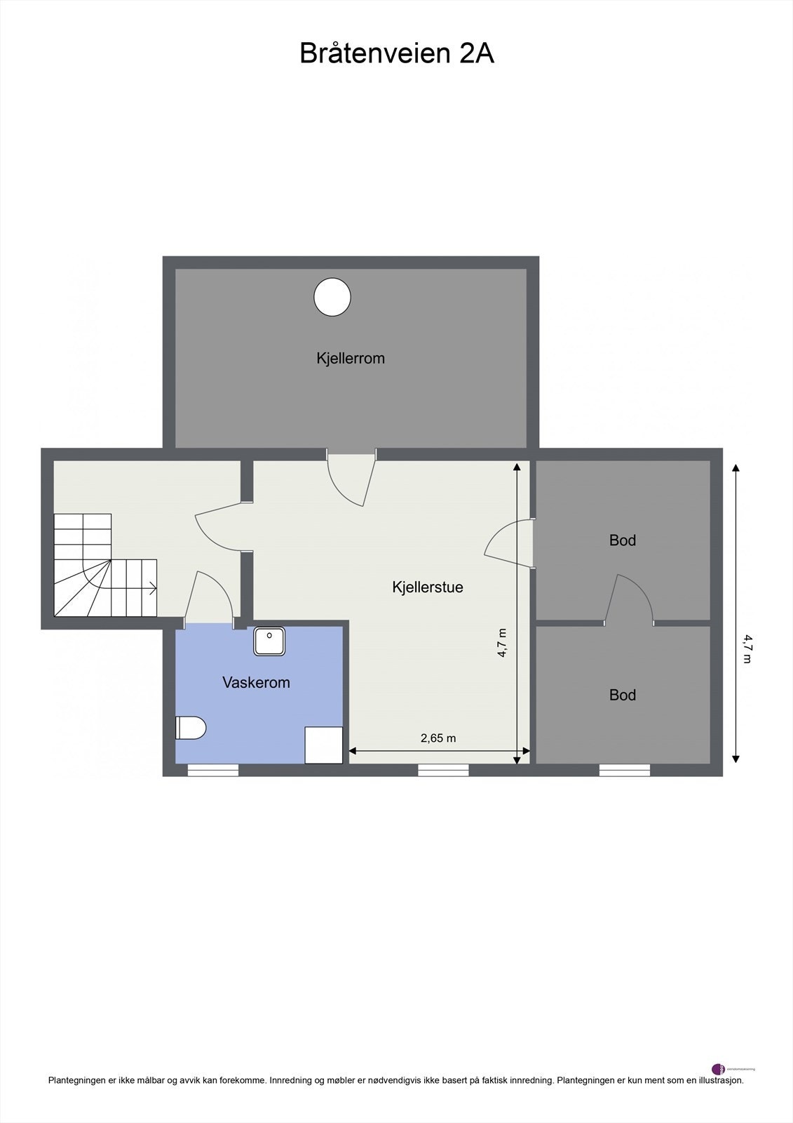 Plantegning kjeller. Galleribilde