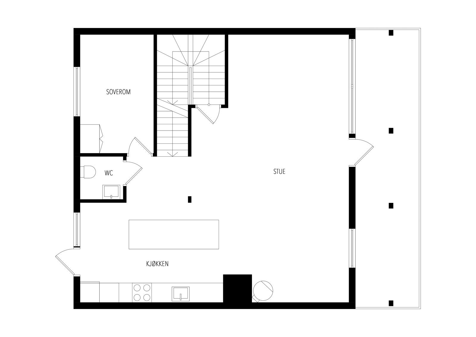 Plantegning andre etasje. Galleribilde