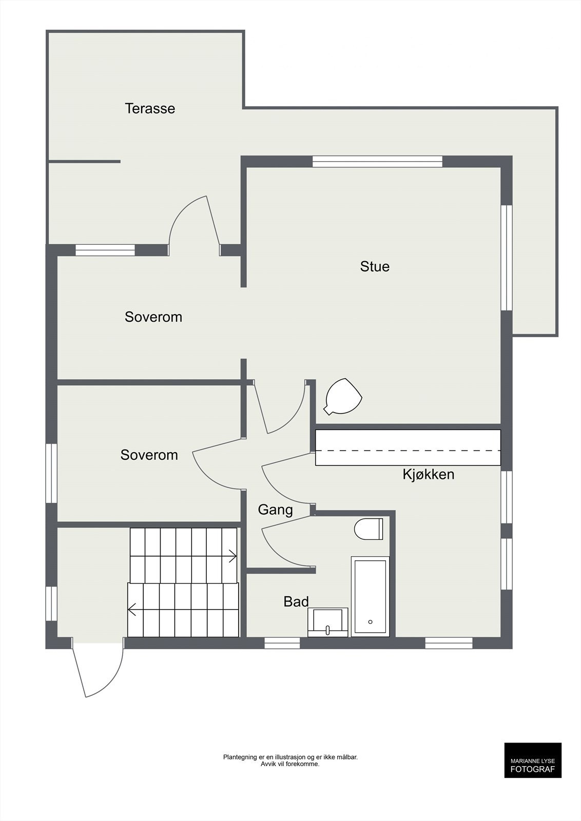 Plantegning 1. etasje Galleribilde