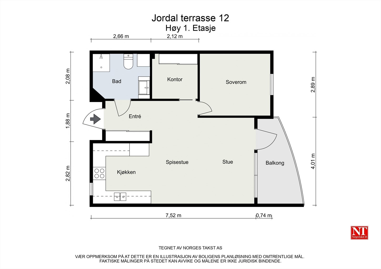 Jordal terrasse 12 - 2D - HA~¸y 1. Etasje - Letterhead.jpg Galleribilde