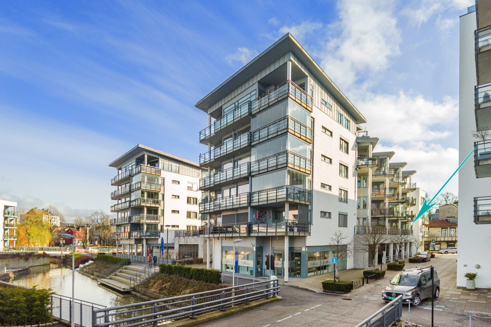 Lekker selveier på attraktive Bratsberg Brygge i Porsgrunn sentrum. Galleribilde