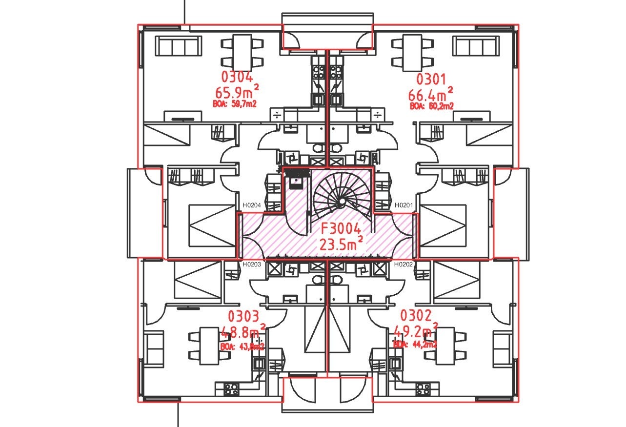 Plantegning 3. etg.
301 ledig. Galleribilde