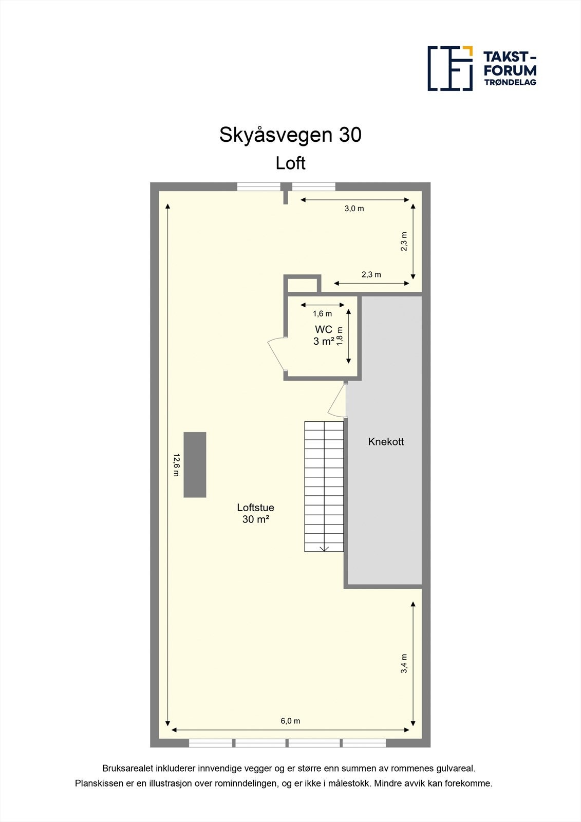 Planskisse loftsetasje. Galleribilde