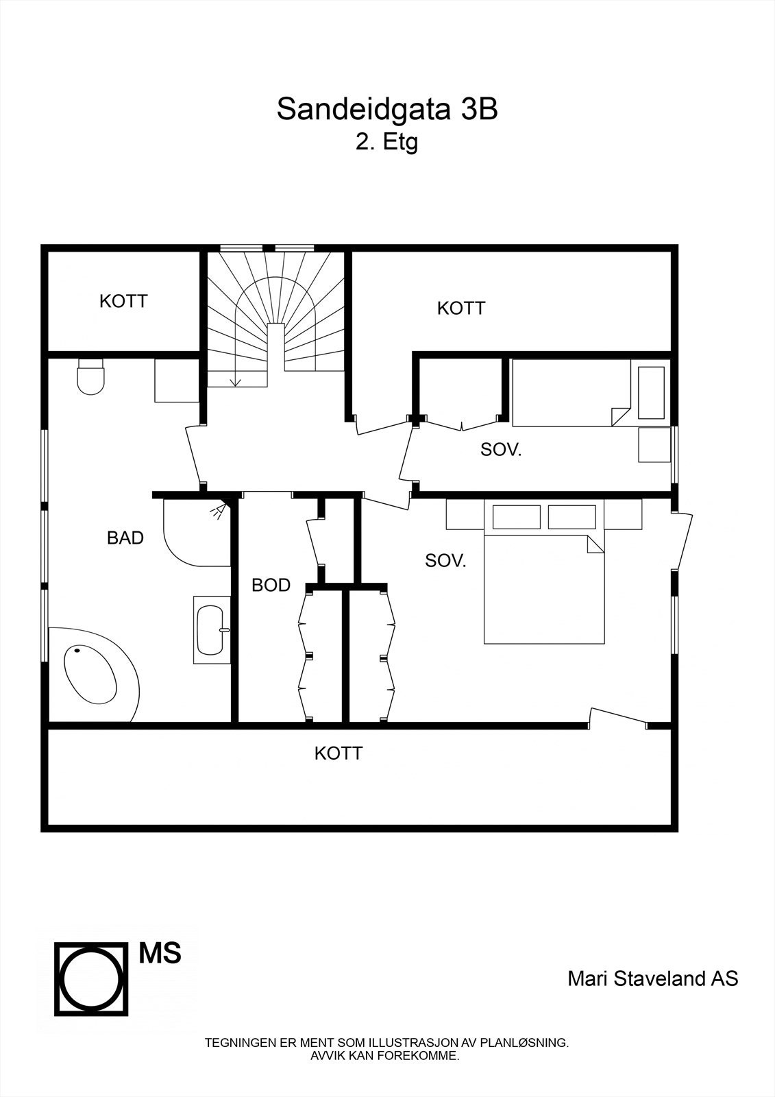 Sandeidgata 3B - 2D - 2. Etg - Letterhead Galleribilde