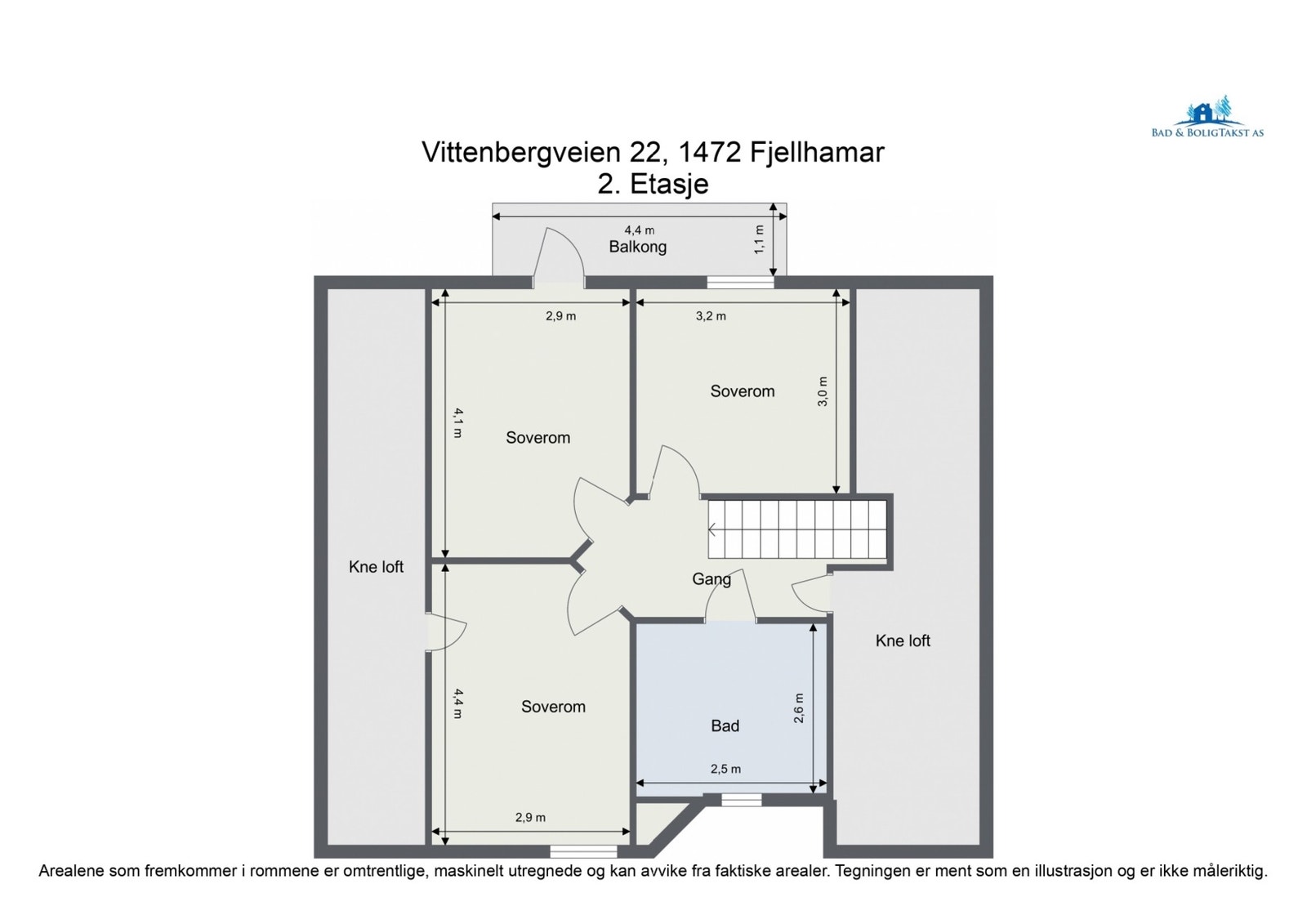 Planskisse over boligens andre etasje. Galleribilde