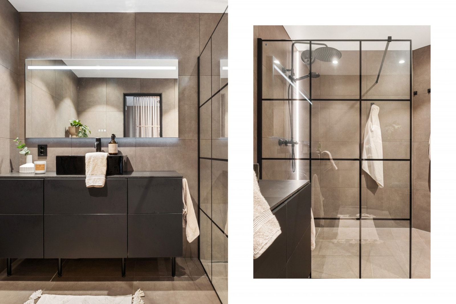 Lekkert og tidsriktig flislagt bad fra 2022 - Varme i gulv Galleribilde