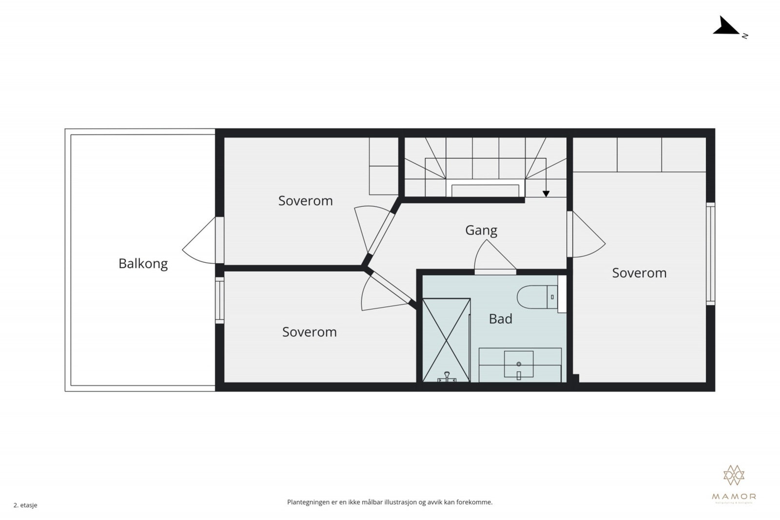 Plantegning andre etasje Galleribilde
