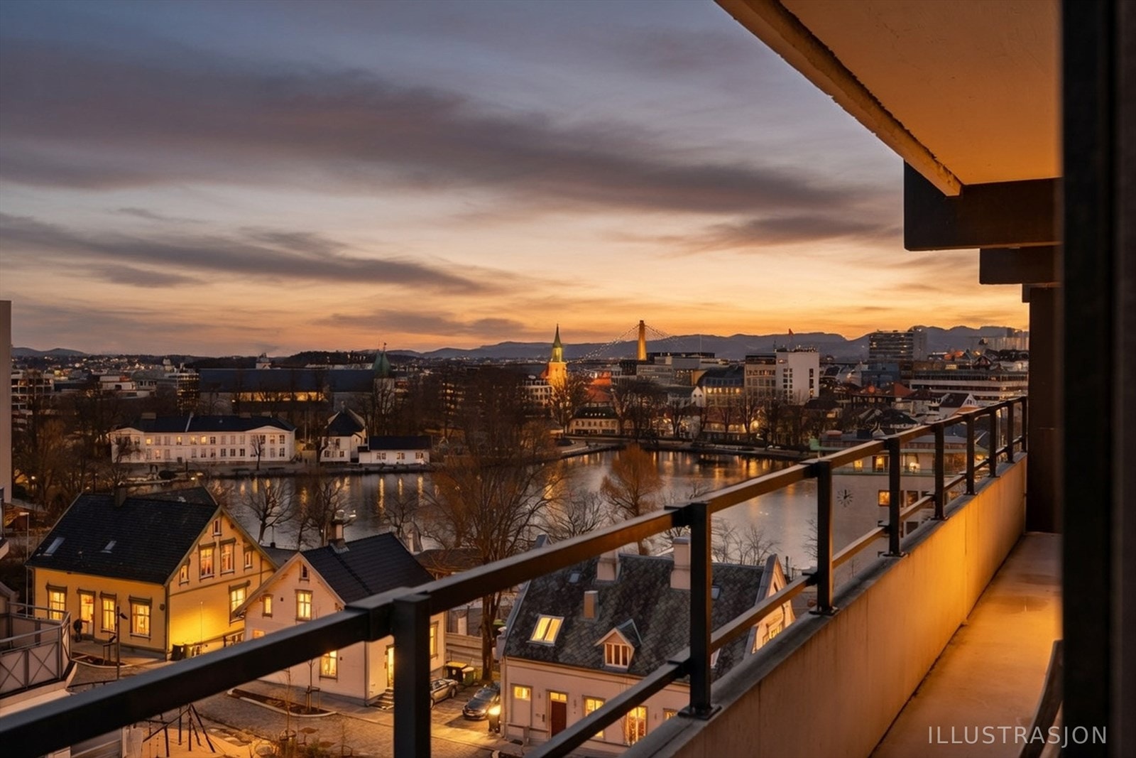 Her kan man nyte kveldene med utsikt over vannet, byens historiske bebyggelse og lysene fra Stavanger sentrum. Galleribilde