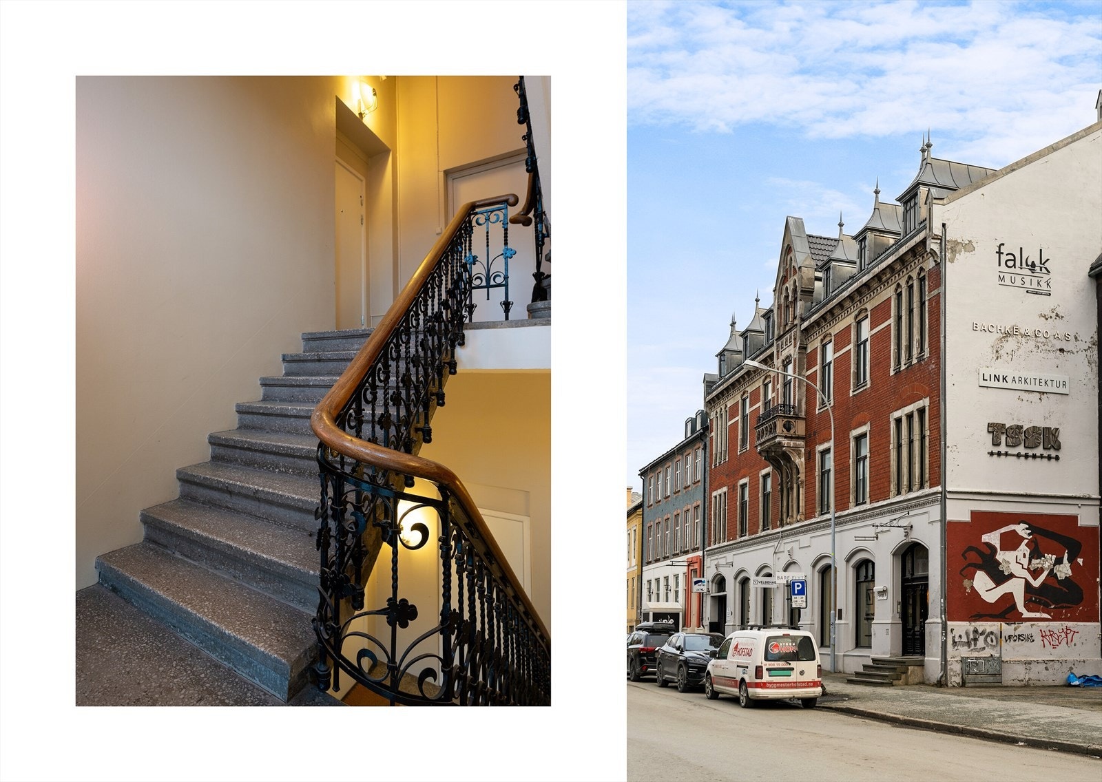 Fasade og trappeoppgang. Galleribilde