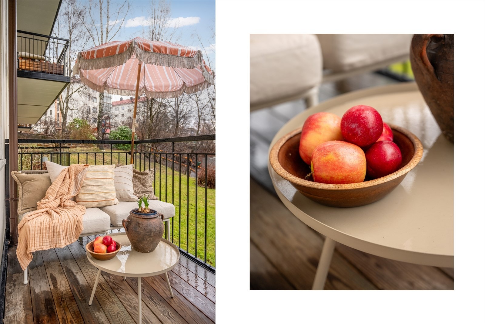 Balkongen er en fin forlengelse av stuen på varme dager, her er det god plass til en hyggelig sitteplass og grill om ønskelig. Galleribilde