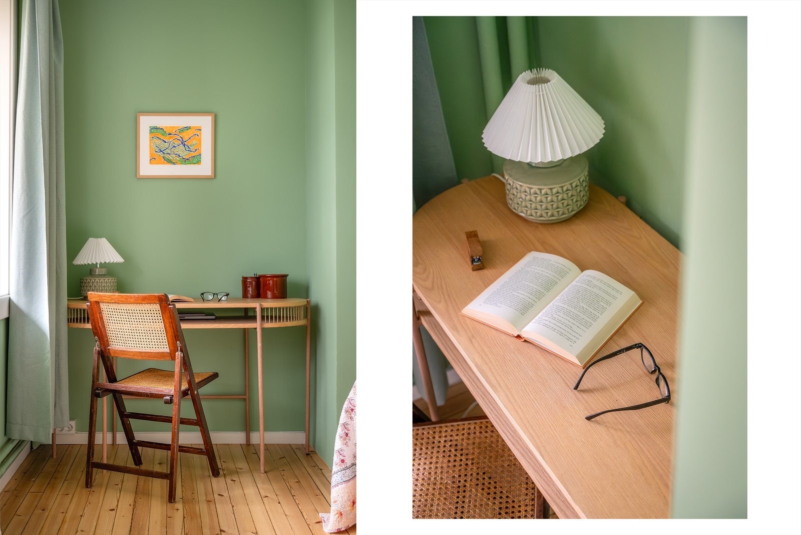 Hovedsoverommet er romslig og har flere møbleringsmuligheter, her innredet med en liten kontorplass. Galleribilde