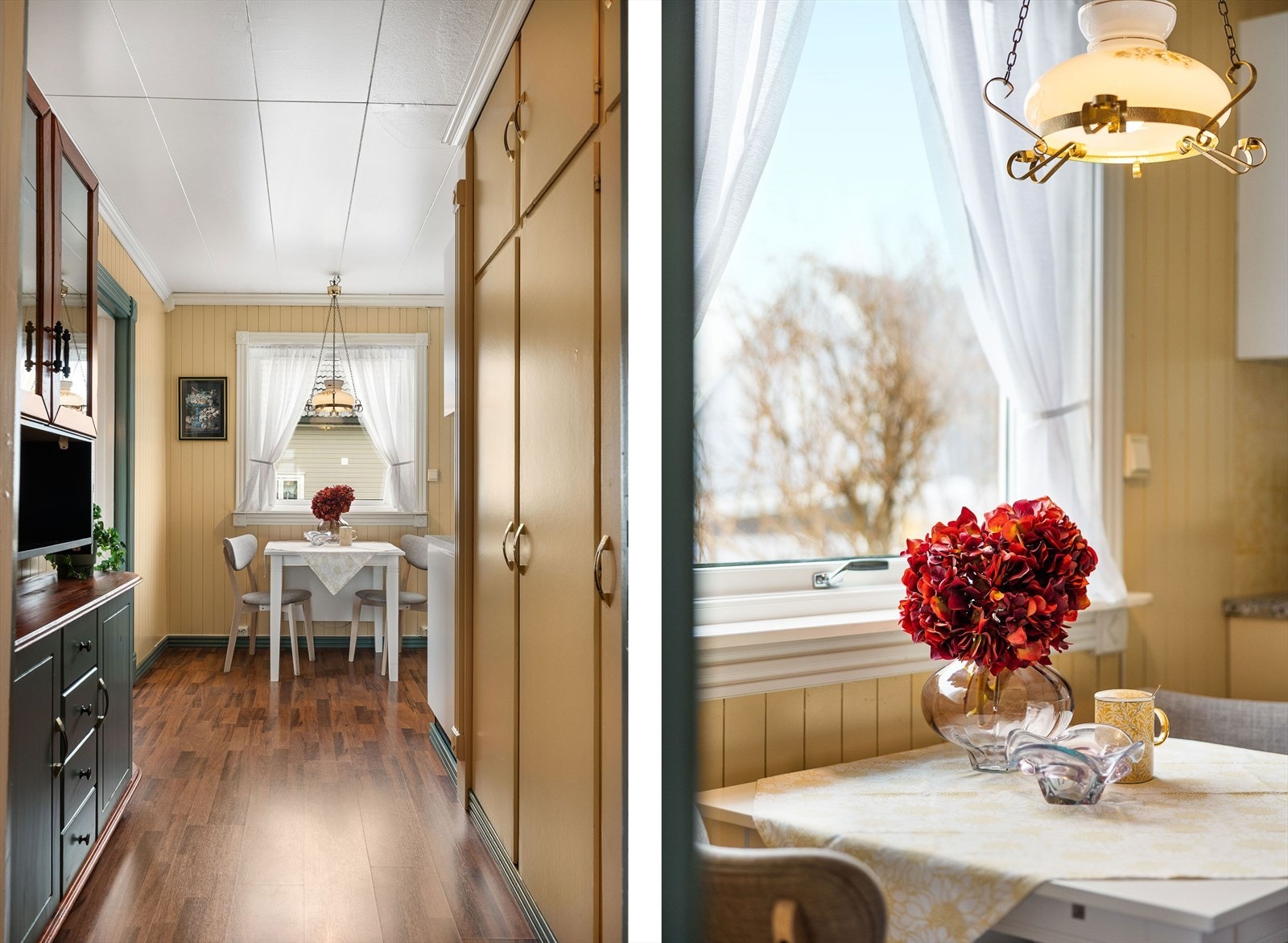 Kjøkkenet har plassbygde skap som gir rikelig med lagringsplass. Galleribilde