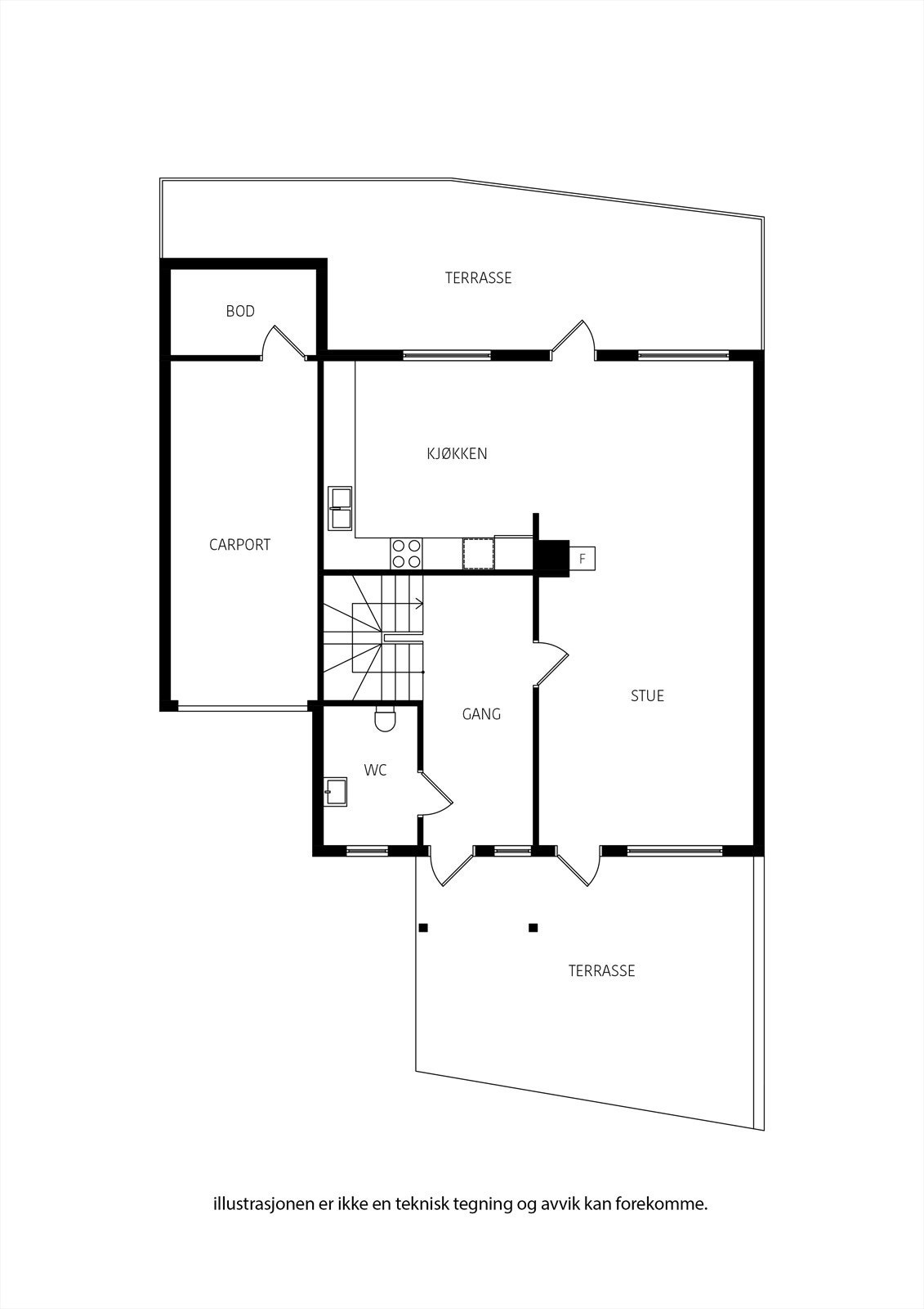 Plantegning første etasje Galleribilde