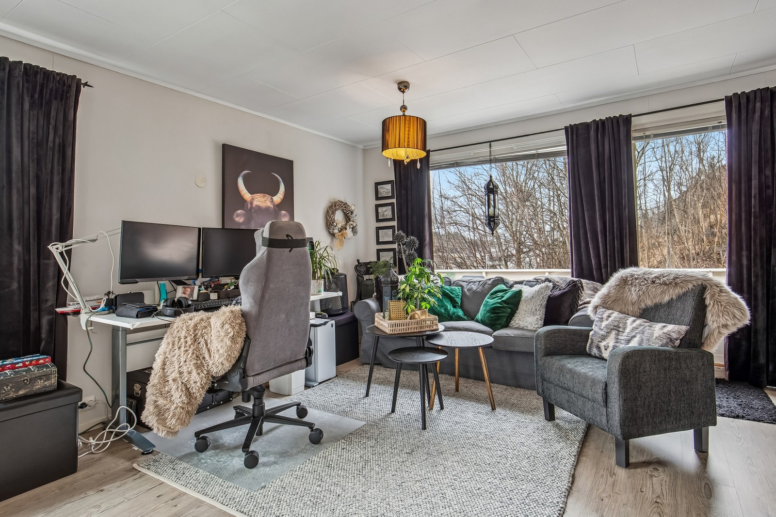 Stue med utgang til terrasse Galleribilde