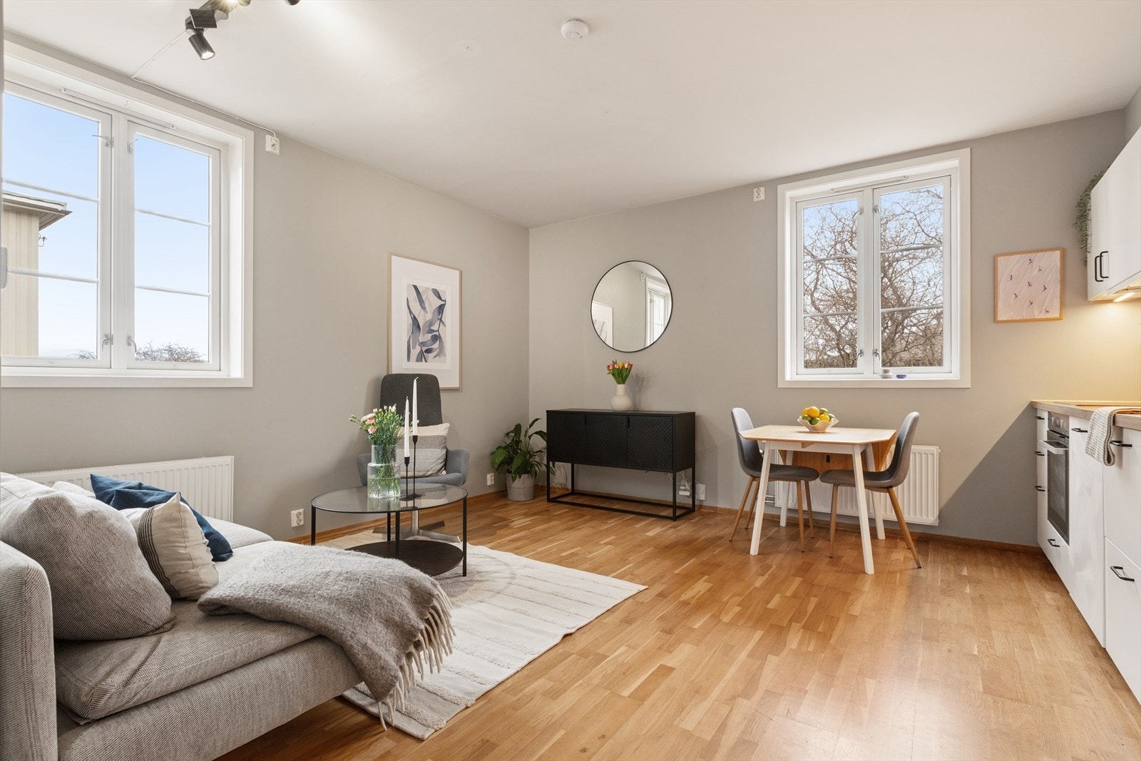 Boligen varmes opp via fjernvarme og radiatorer Galleribilde