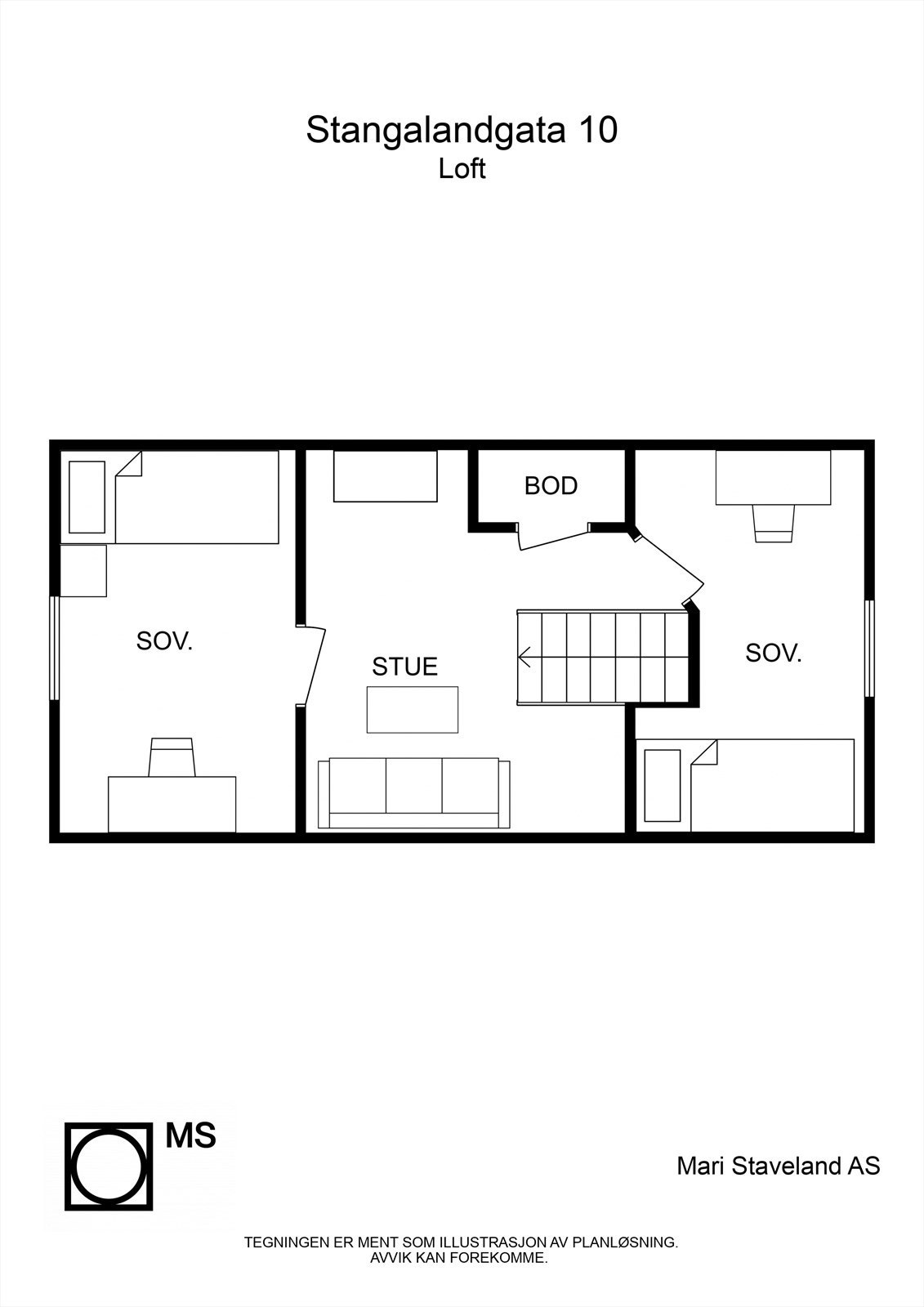 Planløsning loft. Galleribilde