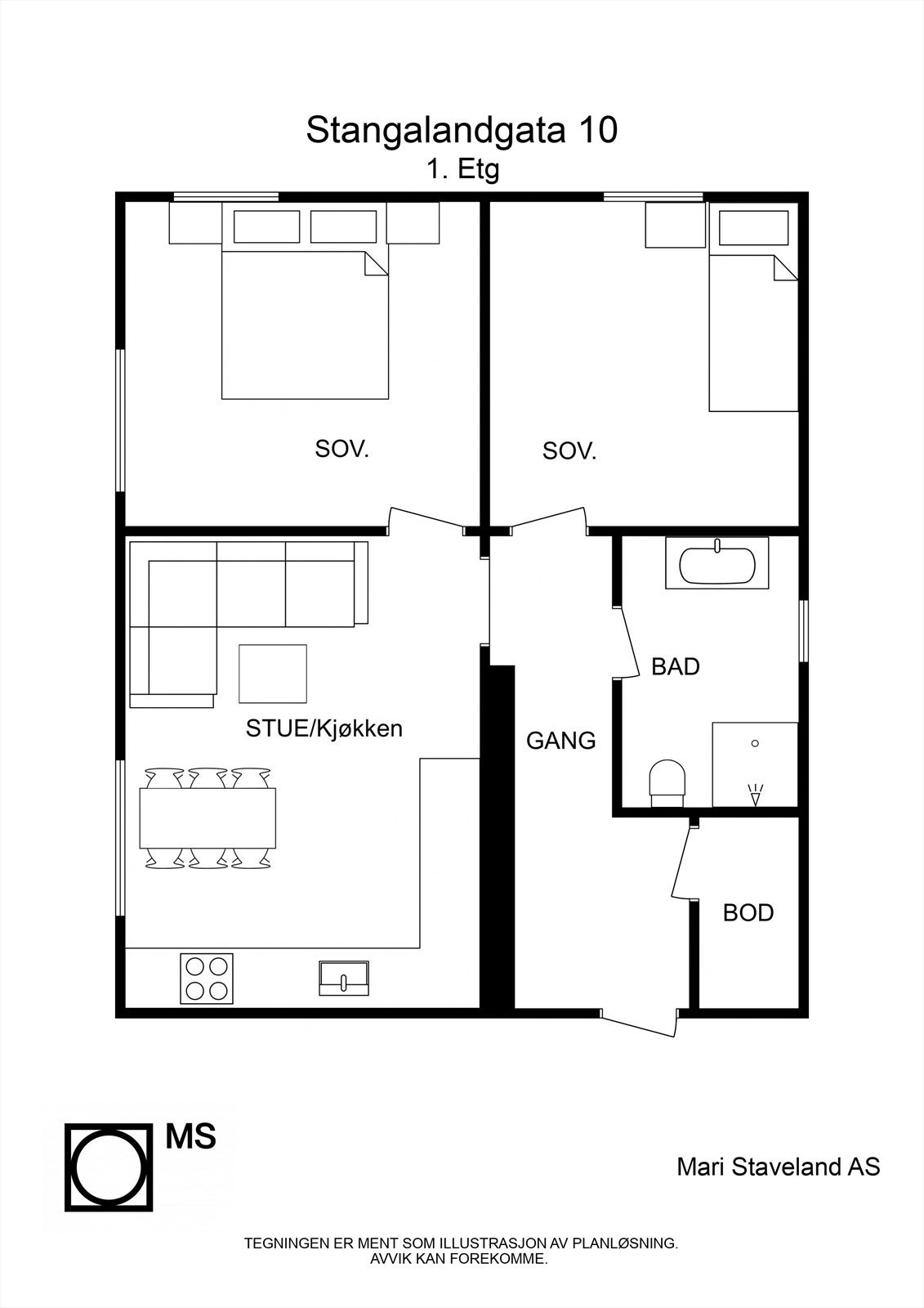 Planløsning 1.etasje/u.etasje. Galleribilde